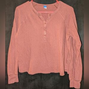 Old Navy Women's Long Sleeve Top in Mauve